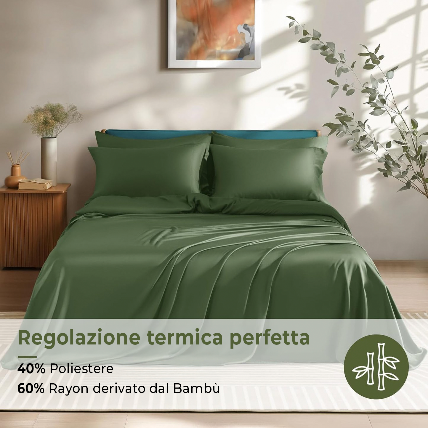 Set completo da letto in fibra di bambù