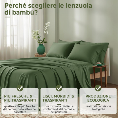 Set completo da letto in fibra di bambù